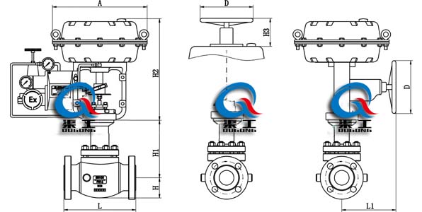 ZJHBW-P/M氣動保溫調(diào)節(jié)閥、夾套保溫氣動調(diào)節(jié)閥 (外形尺寸圖)